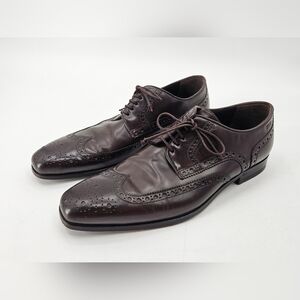 Hugo BOSS Men's BROWN Leather WINGTIP Oxford Shoes Sz 11 *READ*